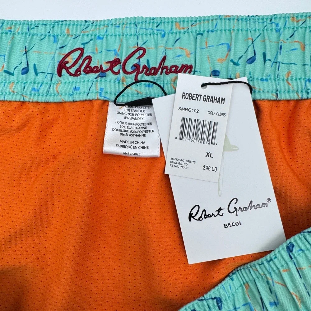 Robert Graham Swim Trunks Mens XL Teal New